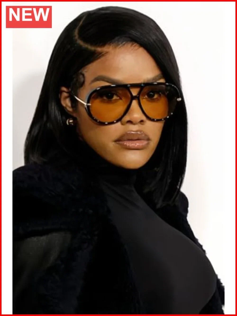 Retro Oversized Aviator Sunglasses, Gold Metal Frame, UV Protection, Unisex